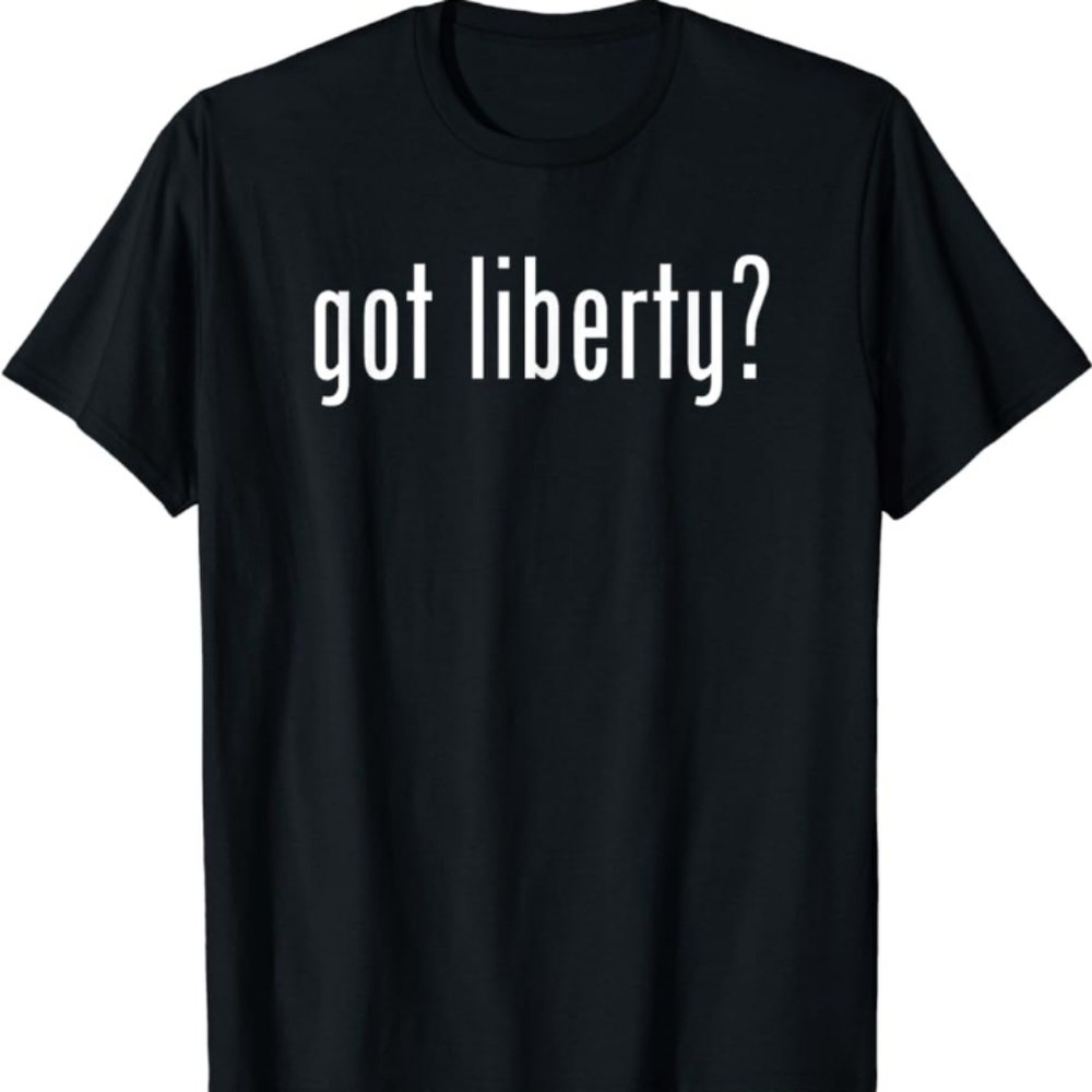 NWT Lat Got Liberty? Novelty Black Tee T-shirt Top XL